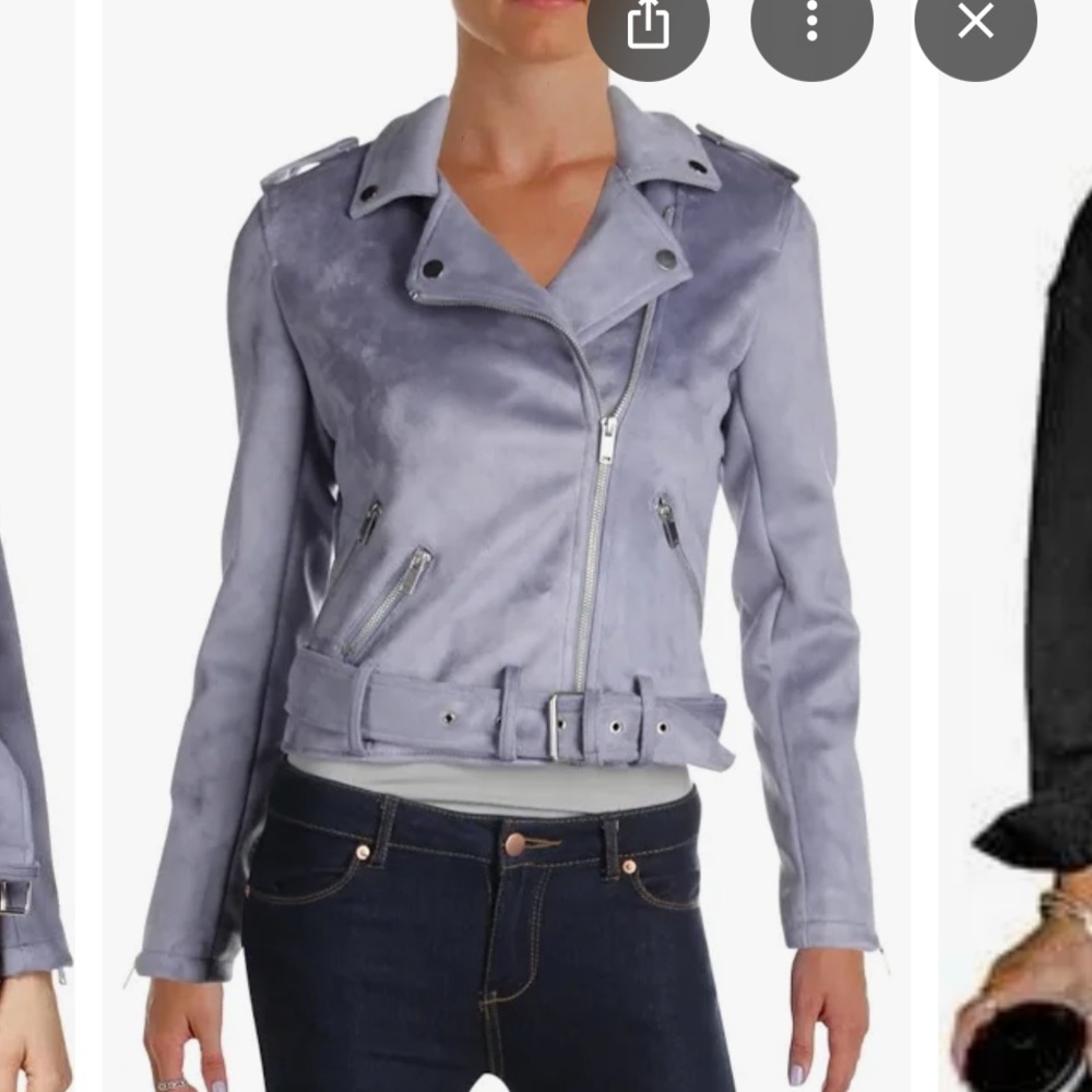 Bar lll Womens Faux Suede Motor Cycle Jacket